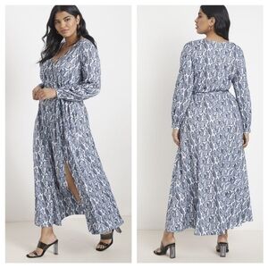 Eloquii | Snakeskin Belted Maxi Dress